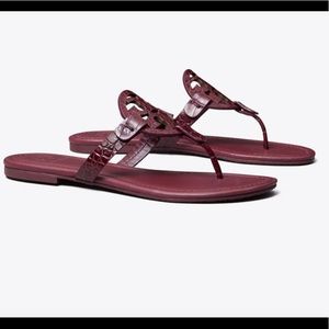 LIKE NEW Tory Burch burgundy Miller sandals size 7